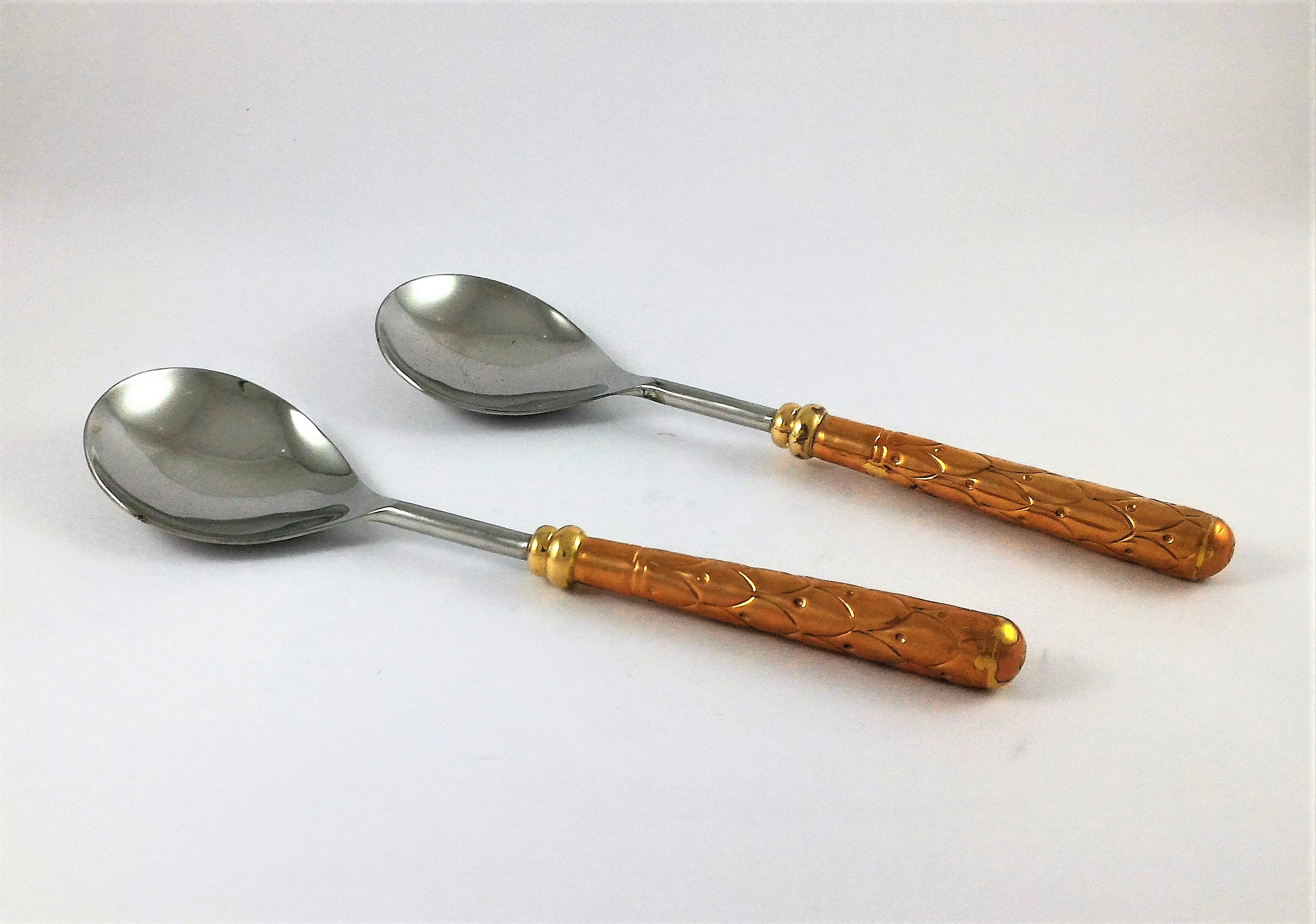 copper serving spoons