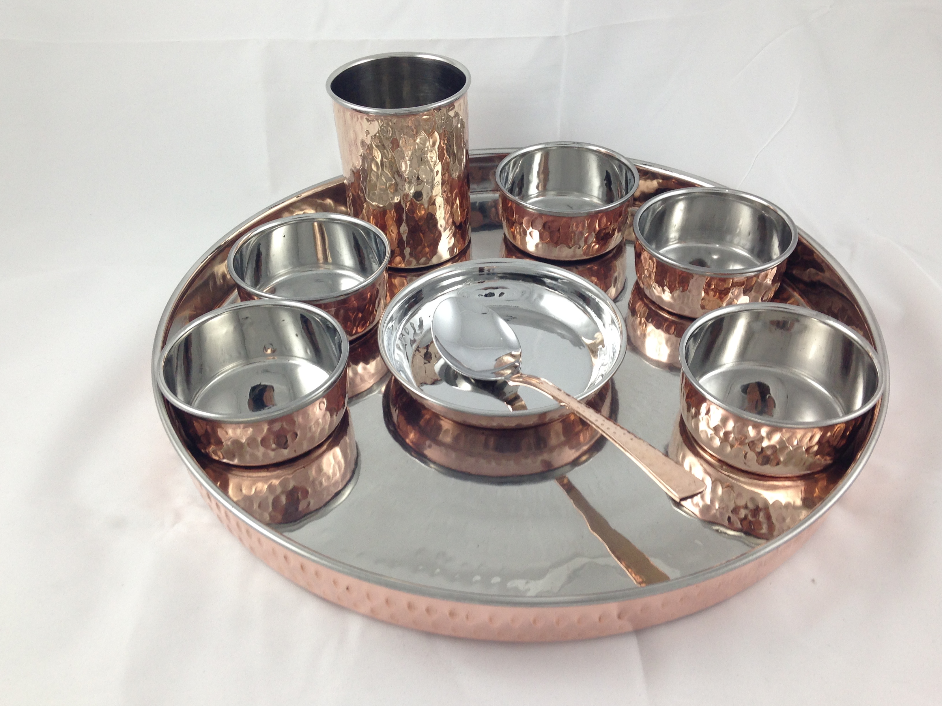 Copper and steel thali set BSFS-160